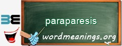 WordMeaning blackboard for paraparesis